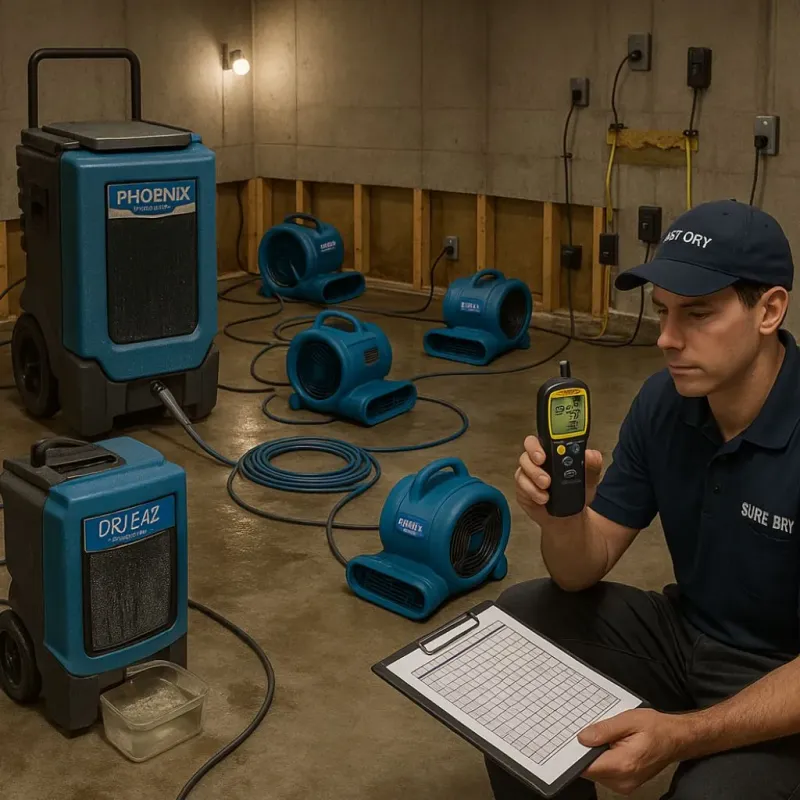 Structural Drying and Dehumidification process in East Hanover, NJ
